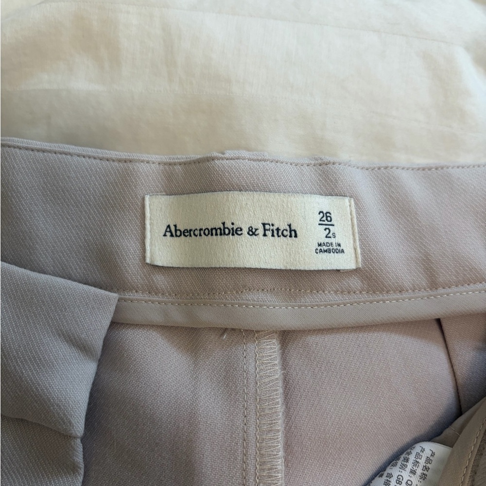 Abercrombie & Fitch Light Beige Wide Leg Trousers - Picture 2 of 6